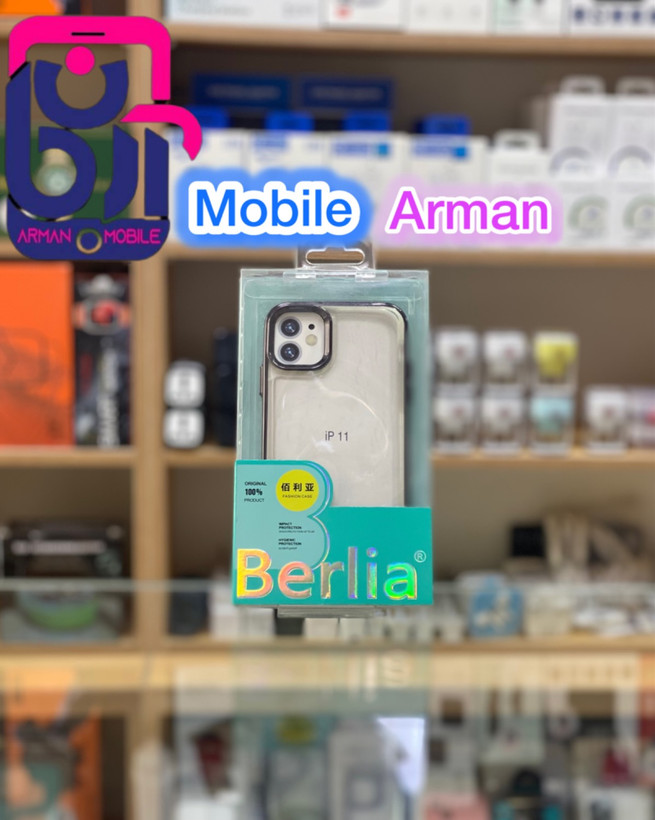 قاب برلیا اورج شفاف پک دار آیفون ip11 - مشکی