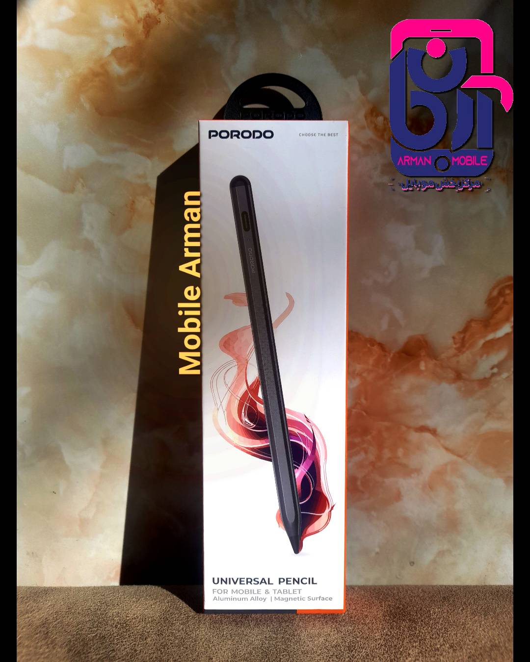 تصویر قلم هوشمند پرودو مدل PD-USPTS-WH - مشکی Porodo Stylus Pen Model PD‑USPTS‑WH (Universal Capacitive Touch Pen)