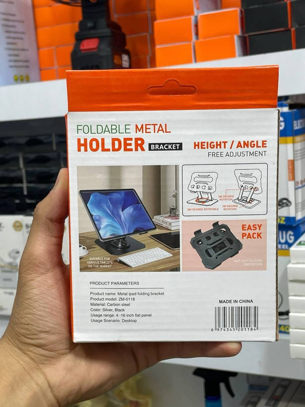 هولدر رومیزی تمام فلزی مدل ZM-0118 (۳۶۰ درجه) مناسب تبلت و گوشی
