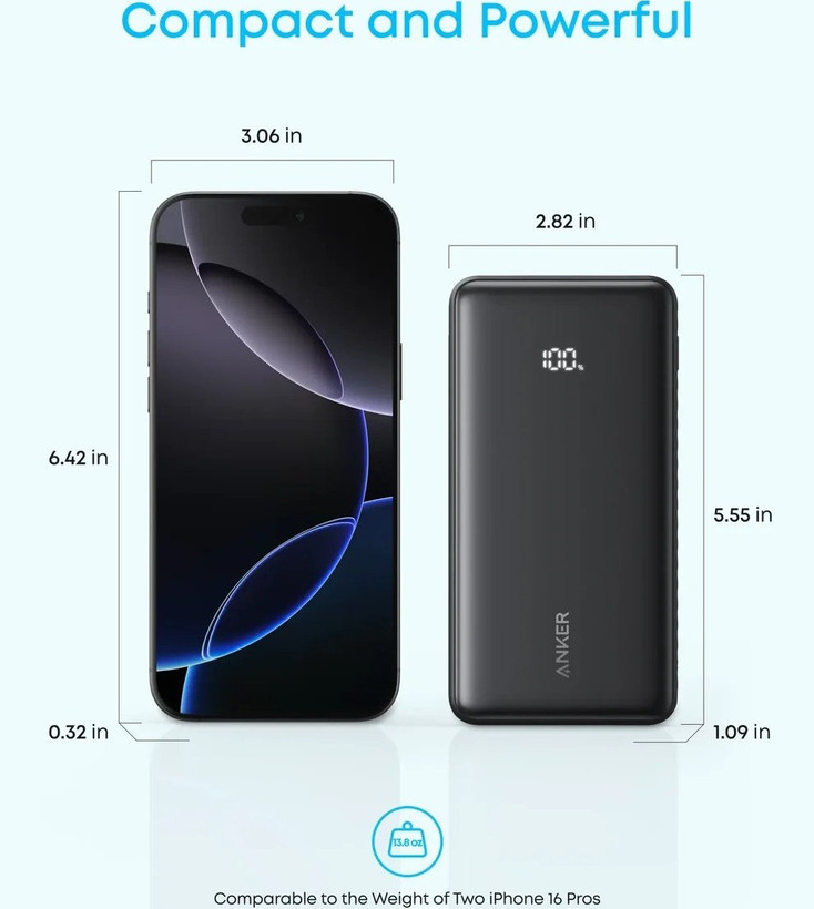 پاوربانک 22.5 وات انکر مدل A110E ظرفیت 20000 میلی آمپر ساعت